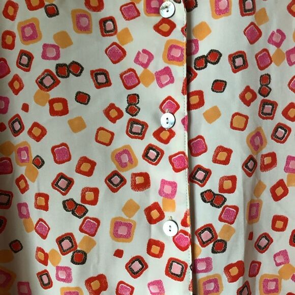 JORDAN WOMAN Collared Buttons Geometric Roll Tab Sleeve Blouse - 20 - Picture 6 of 13